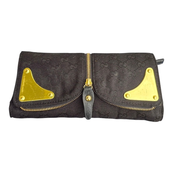 Gucci Clutch Black Gold Details Small Women - Picture 1 of 16